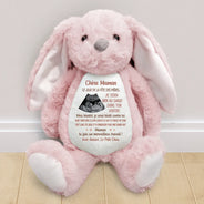Gift For Wife,Gift For Yourself,Gift For Women,Parents,Gift For Mother,New Mom,Pregnant Mom,French,Non-Eng,Photo,Adorable - Photo Personnalisable Bien Au Chaud - Pour Future Maman - Peluche Lapin Personnalisée