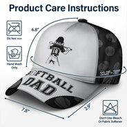 Gift For Father,Gift For Grandpa,Baseball,Softball,Non-Eng,Icon,Confident - Baseball Softball Dad Papa Kids Backside Line Art - Personalized Classic Cap