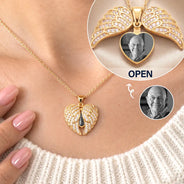 Custom Photo,Sympathetic,Gift For Yourself,Memorial,Gift For Women,Upload Full Photo - Custom Photo Memorial Sympathy Gift For Her - Personalized Hidden Message Necklace