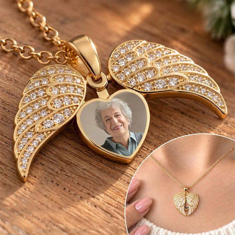 Custom Photo,Sympathetic,Gift For Yourself,Memorial,Gift For Women,Upload Full Photo - Custom Photo Memorial Sympathy Gift For Her - Personalized Hidden Message Necklace