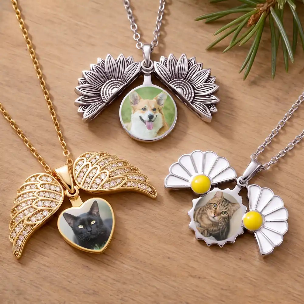Custom Photo,Sympathetic,Gift For Yourself,Memorial,Gift For Women,Upload Full Photo - Custom Photo Memorial Sympathy Gift For Her - Personalized Hidden Message Necklace