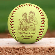 Baseball,Custom Photo,Art Design,French,Gift For Father,Sport Dad,Non-Eng,Proud,Photo - Pencil Sketch - Remove BG - Photo Personnalisée Croquis Au Crayon Meilleur Papa Du Monde - Baseball, Softball Personnalisés