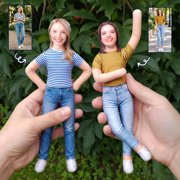 Afro Besties,Art Design,Christmas,Custom Photo,Gift For Bestie,Humorous,Photo - Poseable Body Doll ,Top Market - Funny Friendship Gift For Best Friend, Bestie, Coworker, BFF - Personalized Custom Photo Squishy Toy Poseable Plush Doll