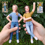 Afro Besties,Art Design,Christmas,Custom Photo,Gift For Bestie,Humorous,Photo - Poseable Body Doll ,Top Market - Funny Friendship Gift For Best Friend, Bestie, Coworker, BFF - Personalized Custom Photo Squishy Toy Poseable Plush Doll