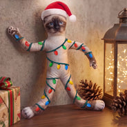 Art Design, Christmas, Custom Photo, Humorous, Pet Lovers, Photo - Christmas Poseable Body Doll - Funny Gift For Dog Mom, Dad, Cat Lover - Personalized Custom Photo Christmas Pet Squishy Toy Poseable Plush Doll