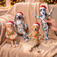 Art Design, Christmas, Custom Photo, Humorous, Pet Lovers, Photo - Christmas Poseable Body Doll - Funny Gift For Dog Mom, Dad, Cat Lover - Personalized Custom Photo Christmas Pet Squishy Toy Poseable Plush Doll