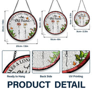 Gift For Bestie,Love,Christmas - Birth Flower Grow An Old Friend - Personalized Stained Glass Window Hanging Suncatcher