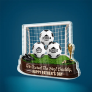 Gift For Father,Top Market,Football (Soccer),Confident,Icon - Game Day We Scored The Best Dad - Personalized Custom Shaped Acrylic Plaque