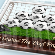 Gift For Father,Top Market,Football (Soccer),Confident,Icon - Game Day We Scored The Best Dad - Personalized Custom Shaped Acrylic Plaque