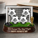 Gift For Father,Top Market,Football (Soccer),Confident,Icon - Game Day We Scored The Best Dad - Personalized Custom Shaped Acrylic Plaque
