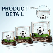 Gift For Father,Top Market,Football (Soccer),Confident,Icon - Game Day We Scored The Best Dad - Personalized Custom Shaped Acrylic Plaque