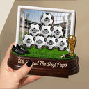 Gift For Father,Top Market,Football (Soccer),Confident,Icon - Game Day We Scored The Best Dad - Personalized Custom Shaped Wooden Plaque