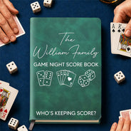 Happy,Funny,Family,Gift For Couples,Top Market - Game Night Score Book Who's Keeping Score - Personalized Leather Journal