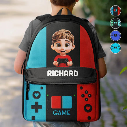 Gaming Kids Boys Girls - Personalized Canvas Backpack