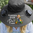 Gift For Yourself,Gift For Women,Gift For Men,Gift For Mother,Gift For Father,Gardening,Happy - Garden Hair Don't Care - Personalized Solar Fan Hat