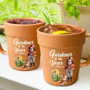 Gardening,Gift For Yourself,Gift For Women,Summer,Happy - Gardener Of The Year With Dogs - Personalized Plant Pot Ceramic Mug