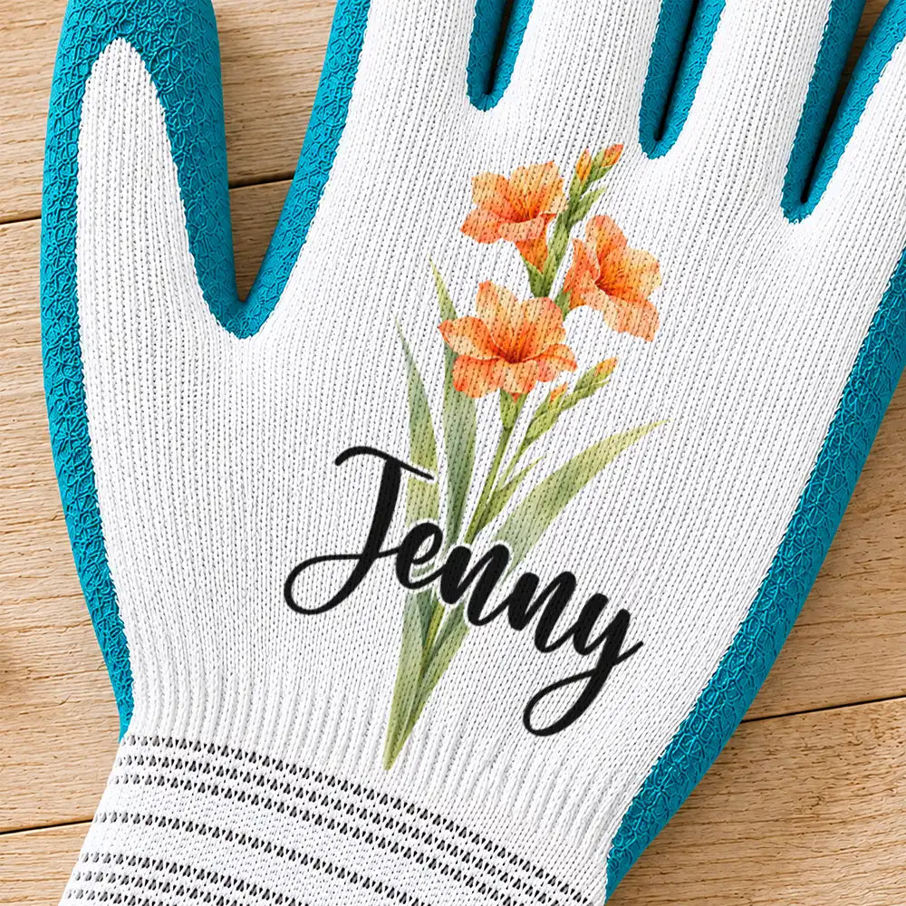 Confident,Gardening,Gift For Mother,Gifts For Her,Icon,Top Market - Gardener, Garden Lover Gift For Mom, Sister, Women - Personalized Birth Month Flower Coated Grip Gardening Gloves