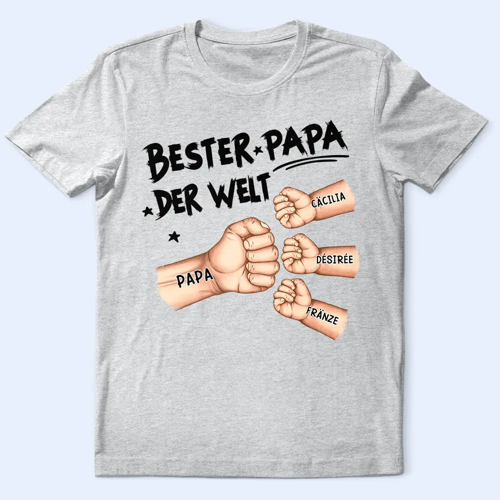 Gift For Father,Gift For Grandpa - Ghettofaust Bester Papa Opa Der Welt - Personalisiertes T Shirt
