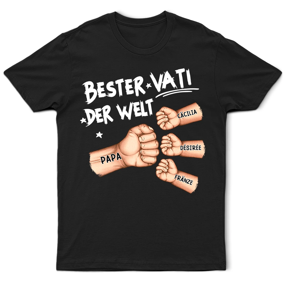 Gift For Father,Gift For Grandpa - Ghettofaust Bester Papa Opa Der Welt - Personalisiertes T Shirt