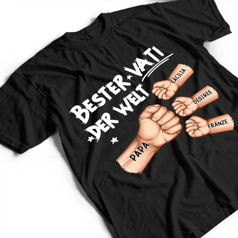 Gift For Father,Gift For Grandpa - Ghettofaust Bester Papa Opa Der Welt - Personalisiertes T Shirt