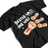Gift For Father,Gift For Grandpa - Ghettofaust Bester Papa Opa Der Welt - Personalisiertes T Shirt