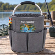 Fishing,Gift For Men,Gift For Yourself,Gifts For Him,Happy,Icon - Gift For Anglers Husband Dad - Personalized Fishing Gear Tool Bag