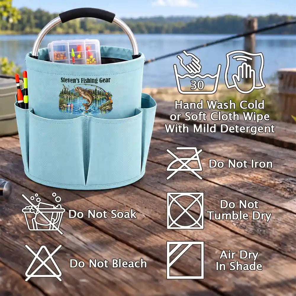 Fishing,Gift For Men,Gift For Yourself,Gifts For Him,Happy,Icon - Gift For Anglers Husband Dad - Personalized Fishing Gear Tool Bag