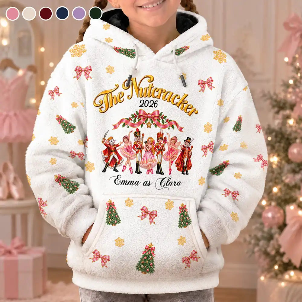 Christmas,Custom Text,Gift For Children,Gift For Daughter,Gifts For Her,Proud,Top Market - Gift For Ballerina Girls - Personalized Name & Role Pink Ballet Characters Fleece Hoodie