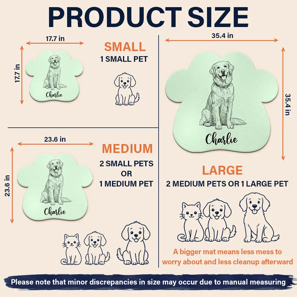Art Design,Custom Photo,Dog Lovers,Pet Lovers,Photo - Pencil Sketch - Remove BG,Playful - Gift For Dog Lovers - Personalized Custom Photo Pencil Sketch Dog Ears Line Art With Name Pet Feeding Mat