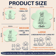 Art Design,Custom Photo,Dog Lovers,Pet Lovers,Photo - Pencil Sketch - Remove BG,Playful - Gift For Dog Lovers - Personalized Custom Photo Pencil Sketch Dog Ears Line Art With Name Pet Feeding Mat