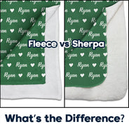 Adorable,Christmas,Custom Text,Gift For Kids,Top Market - Gift for Kids - Personalized Name Heart Pattern Fleece Blanket, Sherpa Blanket