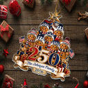 Independence Day,America 250th,Christmas,Proud,Family,Icon - Gingerbread 250 Years Of Freedom America Anniversary - Personalized Custom Shaped Acrylic Ornament