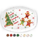 Gift For Women,Gift For Grandma,Love,Christmas - Gingerbread Cookie World Full Of Grandmas - Personalized Plate