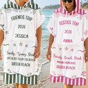 Beach, Summer, Gift For Bestie, Humorous, Custom Text - Girls Besties Friends Trip Cheaper Than Therapy - Personalized Hooded Poncho Towel