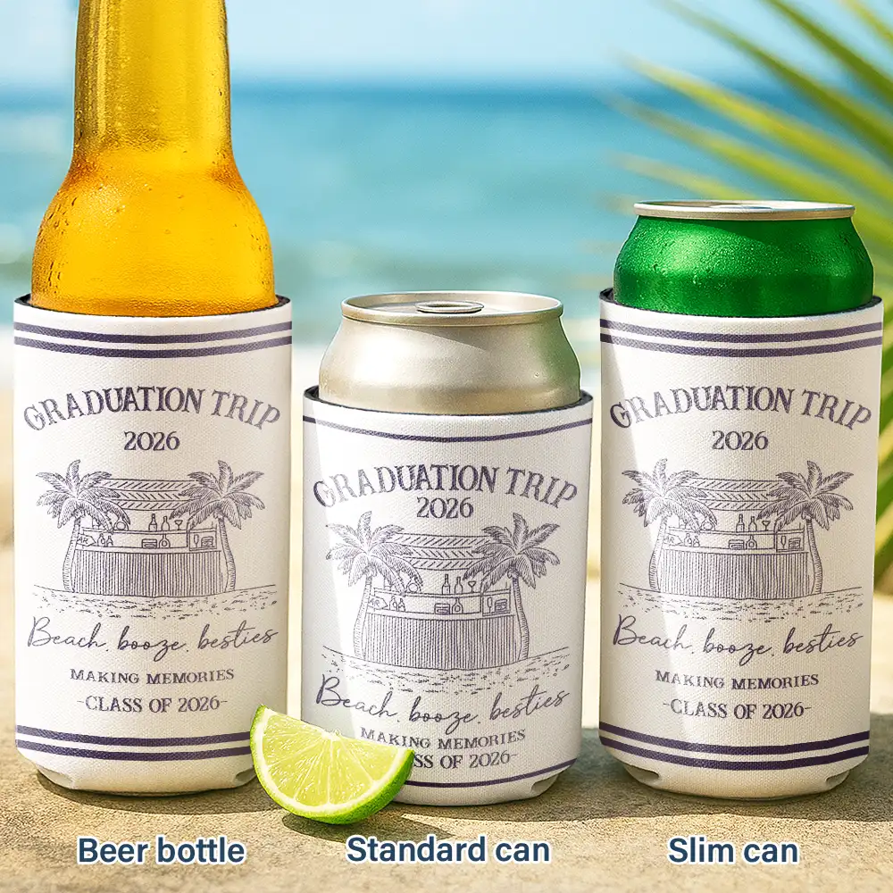 Beach,Gift For Bestie,Family,Happy,Summer - Girls Trip A Lot Of Laughter & Memories - Personalized Can Cooler Sleeve