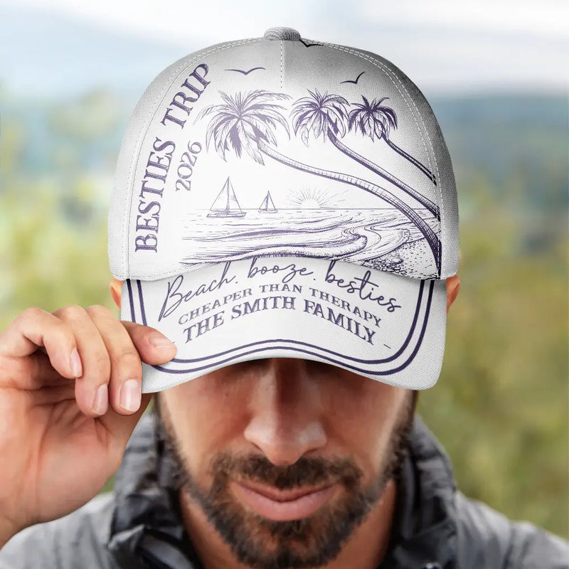 Beach,Gift For Bestie,Family,Happy,Summer - Girls Trip A Lot Of Laughter & Memories - Personalized Classic Cap