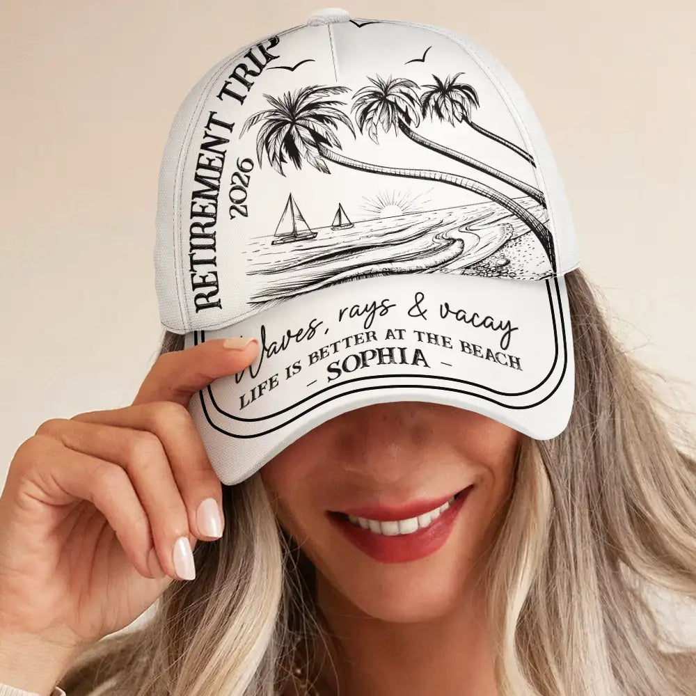 Beach,Gift For Bestie,Family,Happy,Summer - Girls Trip A Lot Of Laughter & Memories - Personalized Classic Cap