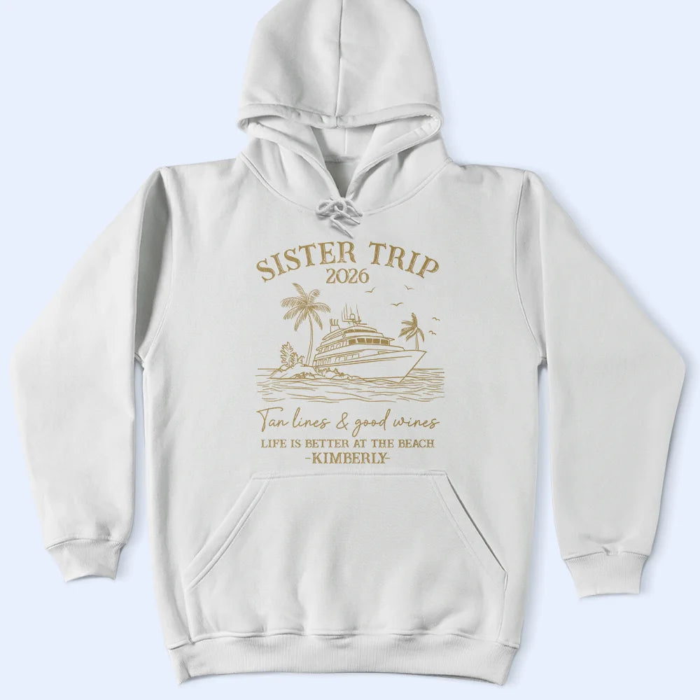 Beach,Gift For Bestie,Family,Happy,Summer - Girls Trip A Lot Of Laughter & Memories - Personalized T Shirt