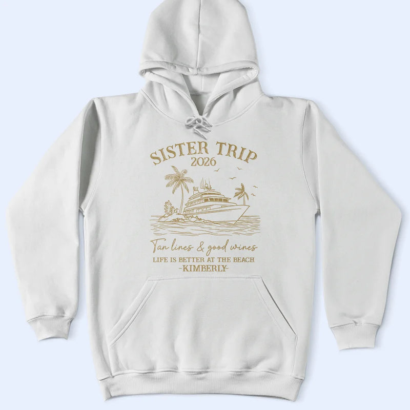 Beach,Gift For Bestie,Family,Happy,Summer - Girls Trip A Lot Of Laughter & Memories - Personalized T Shirt