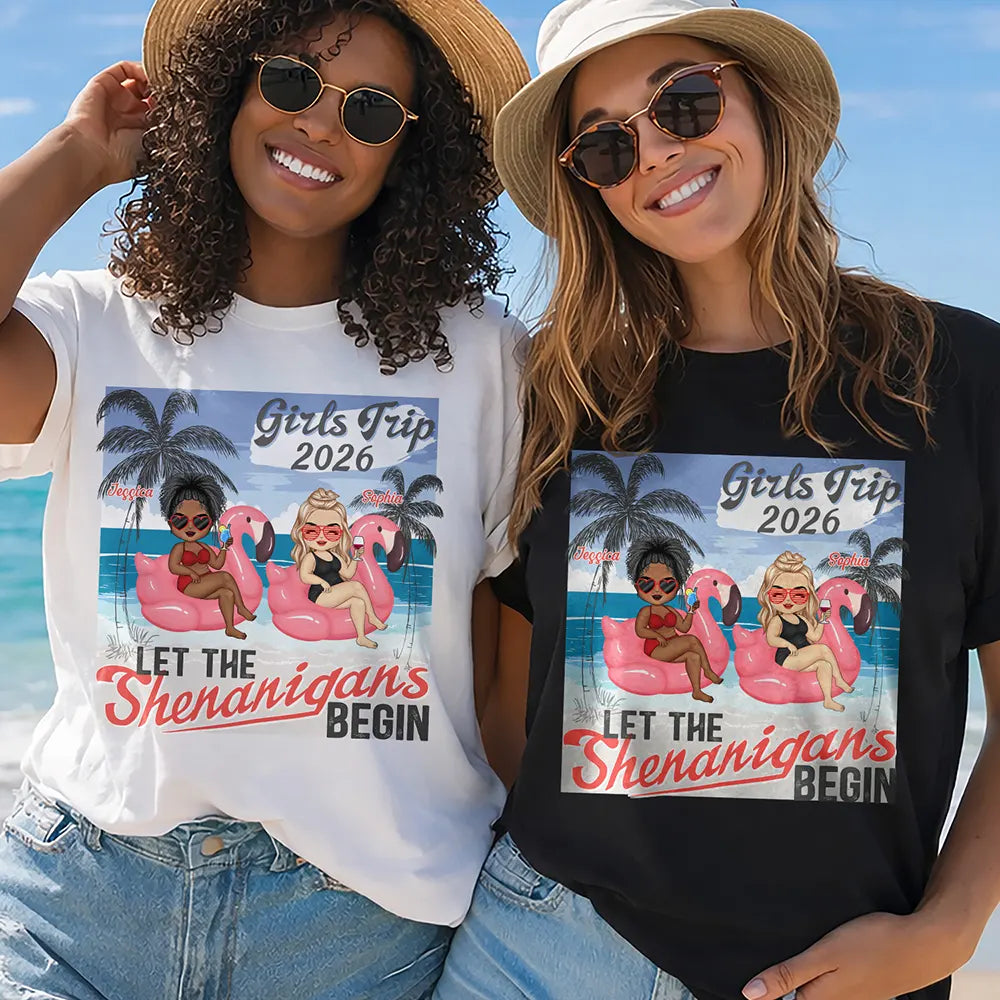 Girls Trip Cheaper Than Therapy Beaches Booze & Besties - Birthday, Anniversary, Travel, Vacation Gift For Bestie, BFF, Sisters - Personalized T Shirt