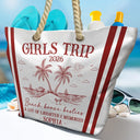 Gift For Bestie,Happy,Summer,Family - Girls Trip Friends Beach Drink - Personalized Beach Bag