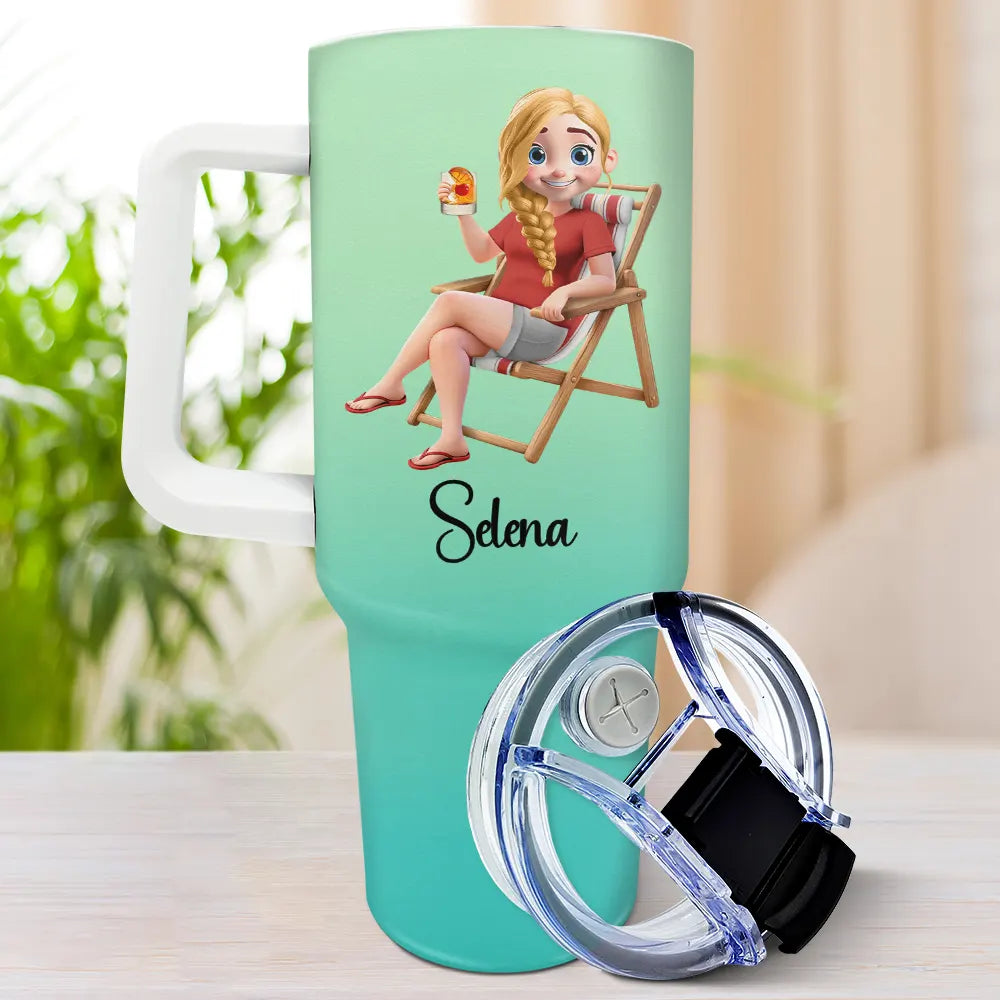 Travel,Summer,Beach,Gift For Bestie - Girls Trip Lot Of Memories - Personalized 40oz Tumbler With Straw