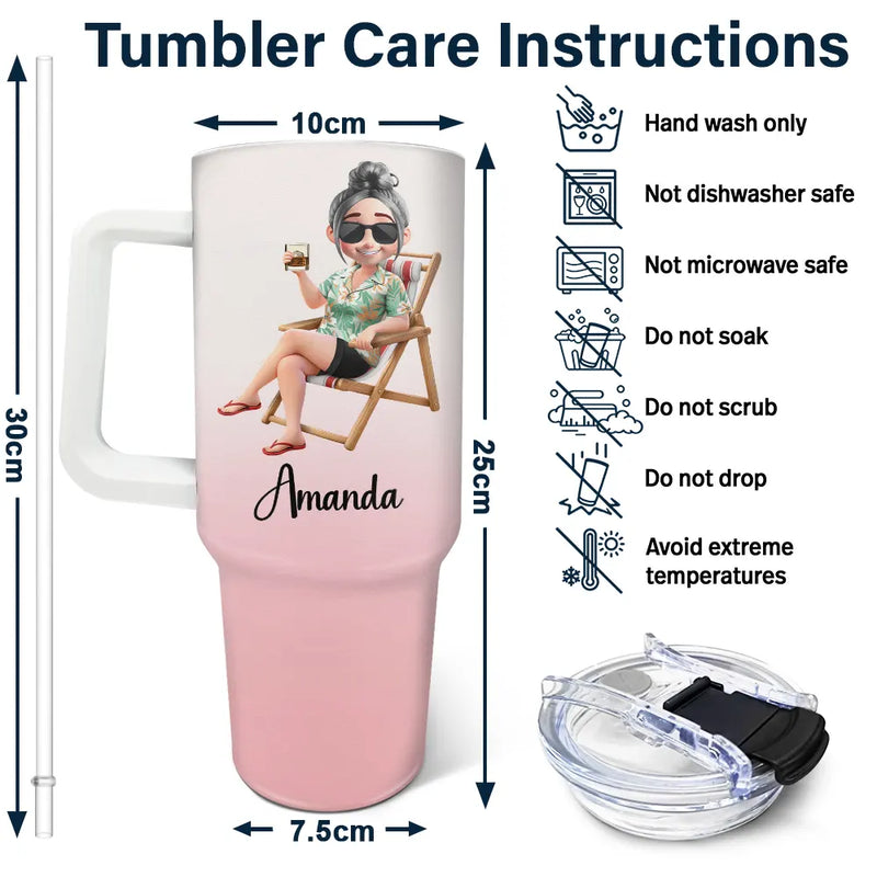 Travel,Summer,Beach,Gift For Bestie - Girls Trip Lot Of Memories - Personalized 40oz Tumbler With Straw