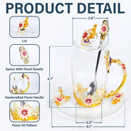 Gift For Grandma, Grandma - Grandkids, Gift For Mother, Happy - First Mom Now Grandma - Personalized Glass Flower Tea Cup