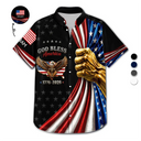 America 250th, Independence Day, Gift For Yourself, Proud, Custom Text - God Bless America - Personalized Hawaiian Shirt