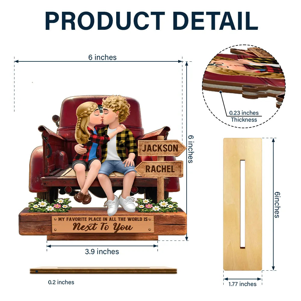 Gift For Couples, Gift For Husband, Gift For Wife, Gift For Girlfriend, Gift For Boyfriend, Love - God Blessed The Broken Road Flannel Couple - Personalized Custom Shaped 2-Layered Acrylic Wooden Plaque