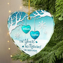 Gift For Couples, Gift For Husband, Gift For Wife, Gift For Boyfriend, Gift For Girlfriend, Christmas, Christian, Love - God Gave Me You - Personalized Heart Shaped Glass Ornament