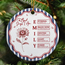 Christian,Gift For Children,Christmas,Inspirational,Gift For Daughter,Icon - God Says I Am Colorful Striped Pattern For Daughters Besties - Personalized Circle Ceramic Ornament