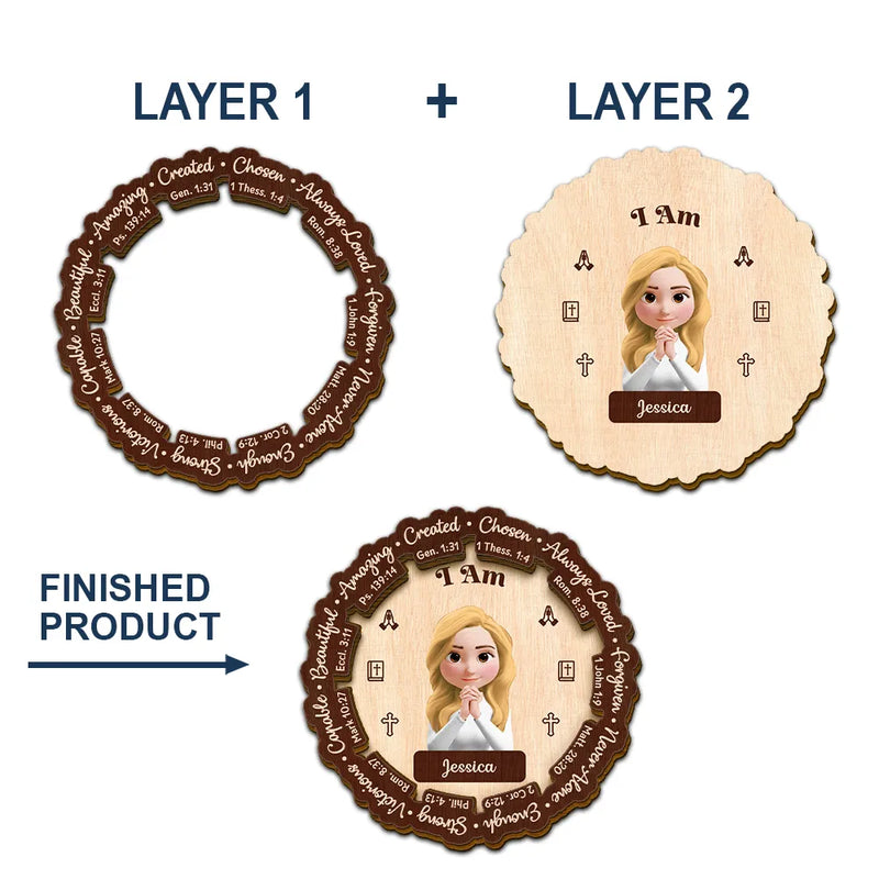 Christian,Gift For Yourself - God Says You Are Bible Affirmations - Personalized Custom Shaped Car Visor Clip