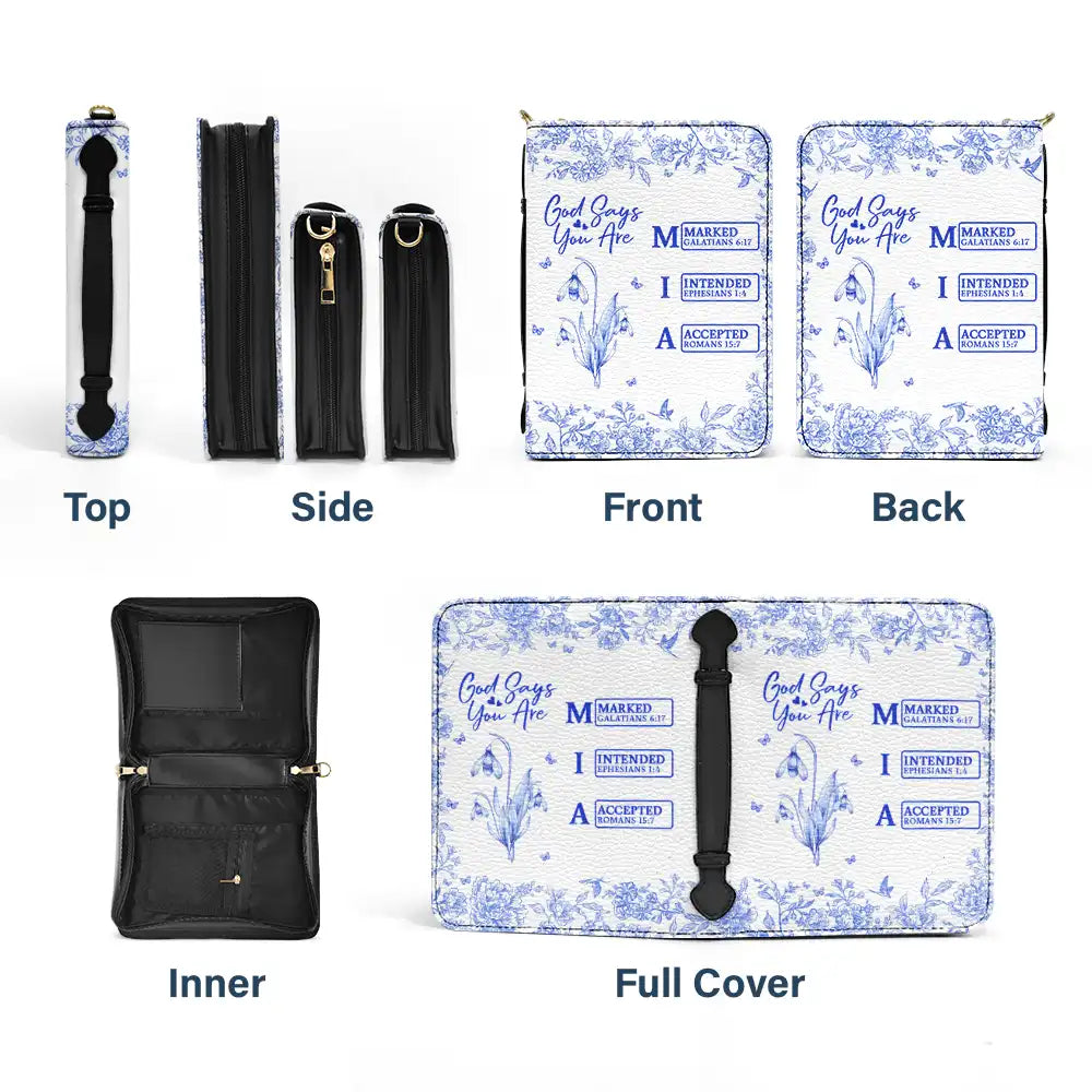 Christian, Gift For Yourself - God Says You Are Bible Toile Birth Month Flower - Personalized Bible Cover